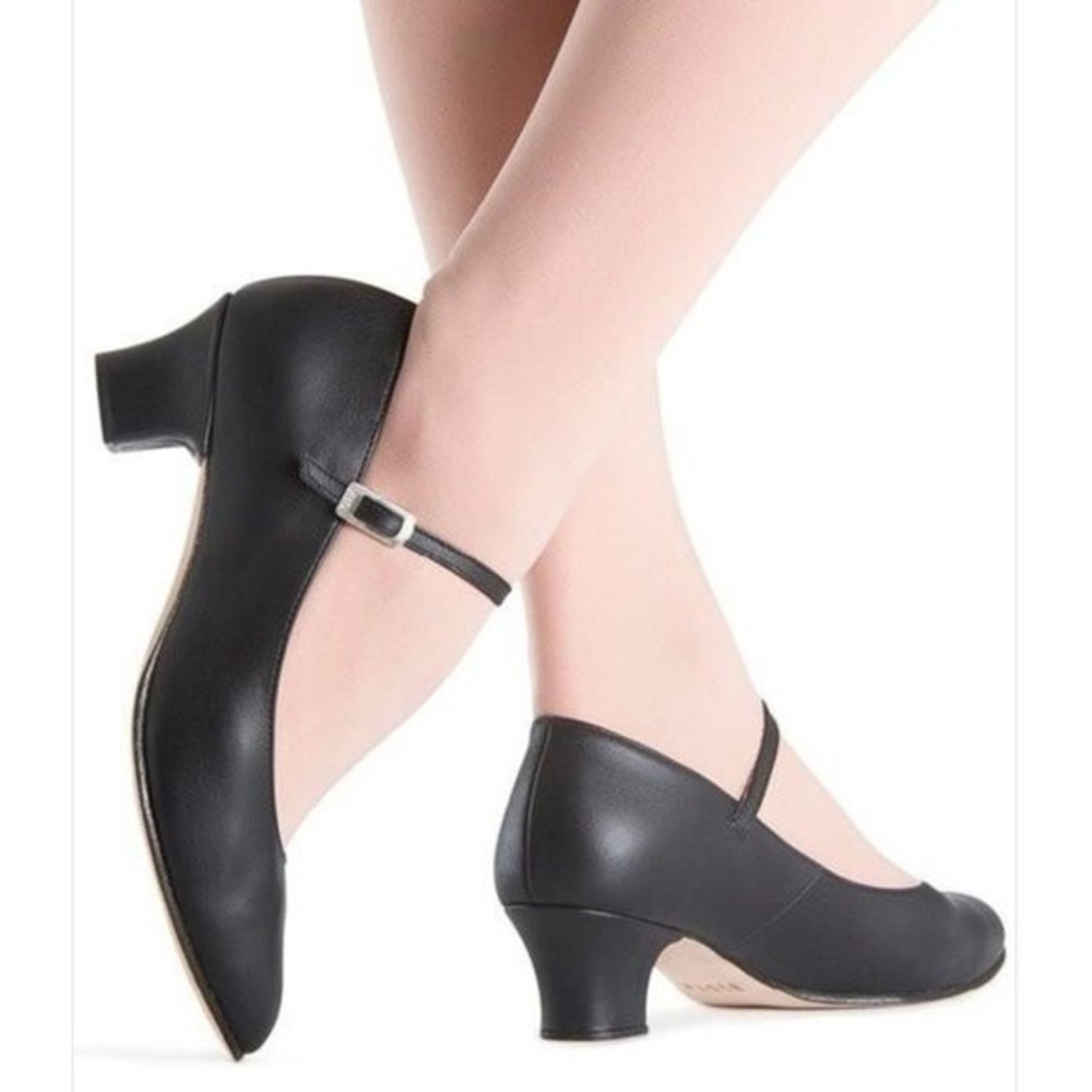 Bloch Big Girls Size 4 S0304L Curtain Call Character Black Leather Dance Shoes